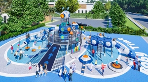 Série de toboggans extérieurs Space Rocket : équipement de jeux pour enfants utilisable dans les espaces publics des communautés résidentielles. - Product Image 5