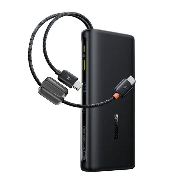 Baseus 20000mAh 100W Power Bank Built-In Dual Cable Fast Charging Digital Display Power Bank for iPhone Samsung Huawei Xiaomi