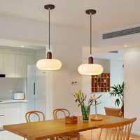 Lustre en verre brun de style japonais, bois naturel, design moderne minimaliste pour restaurant, salle à manger, chambre à coucher, utilisation au chevet, éclairage