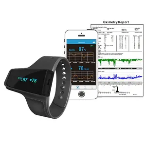 LEPU Overnight Home Monitor Apnea tidur, oksimeter pergelangan tangan pintar SpO2 perawatan kesehatan Bluetooth dapat diisi ulang dengan APP