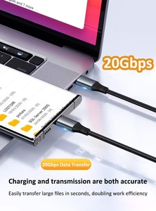 สายเคเบิลมอนิเตอร์8K USB 3.2 Gen 2, 20Gbps, สาย <span class=keywords><strong>VR</strong></span> สำหรับวิดีโอ, สายชาร์จ100W PD สำหรับ <span class=keywords><strong>iPhone</strong></span> 15 Series, macbooks, Thunderbolt 3/4 - Product Image 5