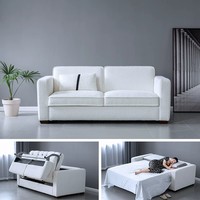 Canapé-lit convertible en tissu de design européen avec cadre métallique pliable pour appartements et salons - Meuble moderne compact pour la maison