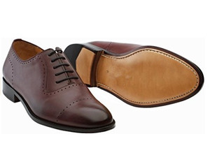 รองเท้าหนังแท้แบบกึ่งโบรกสำหรับผู้ชาย รุ่น DS07 ทำมือ - Product Image 4
