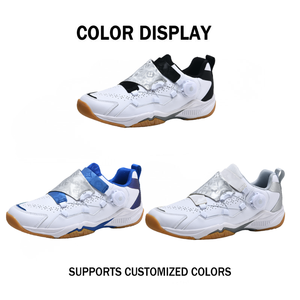 Zapatos de bádminton profesionales con hebilla giratoria, unisex, de cuero, transpirables, deportivos, antideslizantes y duraderos, para otoño y primavera - Product Image 2