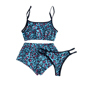 Plus Size <strong>Pajamas</strong> Women Backwoods Clothing Sleepwear Ladies Sexy Night Dresses <strong>Crop</strong> Top Womens 3 Piece Short Set - Product Image 2