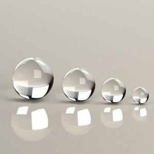1มม./2มม./3มม./4มม./5มม./6มม./10มม. UV หลอมละลายซิลิกา/JGS1ควอตซ์/JGS2/JGS3โฟกัสบอลเลนส์ - Product Image 1