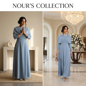 Robe longue musulmane élégante pour femmes avec encolure en strass, formelle, ODM - Product Image 5