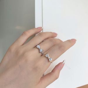 Dylam Rhodium Plated 925 Sterling <b>Silver</b> <b>Eternity</b> <b>Rings</b> Trendy Cubic Zirconia Square Irregular Band Wedding <b>Ring</b> Women - Product Image 5