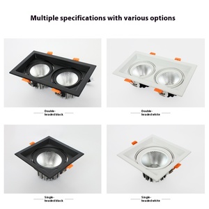 Faretti a Griglia LED Quadrati da Incasso a Una o Due Teste 3000K 4000K 6000K da Soffitto a Direzione Regolabile - Product Image 3