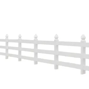 SAM-UK Fabriek Huis Vee Fabrikant Pvc Witte Ranch Stijl 3 Rail Hek