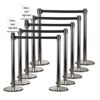 Barrière de gestion de file d'attente rétractable en acier inoxydable simple