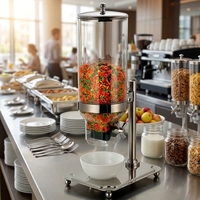 Distributeur de céréales pour buffet d'hôtel, conteneur de comptoir pour aliments secs, support en acier inoxydable pour stockage de flocons de maïs, granola et snacks