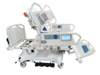 Lit d'hôpital hydraulique réglable avec télécommande et matelas pour usage en clinique et en salle de soins