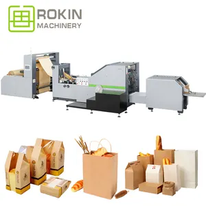Rokin Merk Custom Logo Gedrukt Take Away Zak Voor Maïs Brood Meel 1 Kg Papieren Zak Maken Chinese Machine