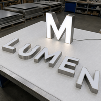 Panneau lumineux LED personnalisé, lettres et chiffres en acrylique rétroéclairé 3D, logo mural en métal pour boutique, bureau, café, bar