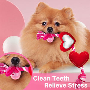 Giocattoli in Corda Personalizzabili e Resistenti per Animali Domestici con Cuore Peluche Sonoro, Giocattolo per Cani da Tiro alla Fune, Simpatici Regali di San Valentino per Cani di Piccola e Media Taglia - Product Image 6