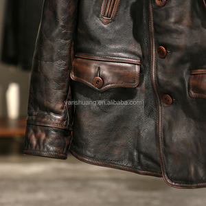 Abbigliamento all'Ingrosso Giacche da <span class=keywords><strong>Uomo</strong></span> Casual Antivento Personalizzate in Vera <span class=keywords><strong>Pelle</strong></span> di Cavallo di Alta Qualità - Product Image 5