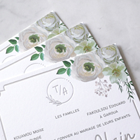 Offre Spéciale cartes d'invitation de coton d'impression colorée carte d'invitation de mariage avec le texte de typographie