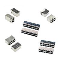 GLGNET 1840026-2 RJ45 Combo-Stecker Dual USB Hochwertige Cat6 Easy-Passthrough-Stecker Abgeschirmte Phosphorbronze-Kontakte