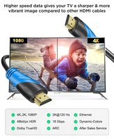 Câble HDMI actif de haute qualité, long, 10m, 20m, 30m, 40m, 50m, câble HDMI haute vitesse 4K avec amplificateur, câble HDMI 4K actif