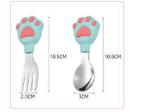 Bol en silicone avec cuillère fourchette paille baguettes dessin animé animal bol pour bébé