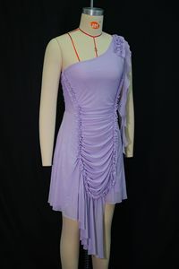 Robes asymétriques à épaules dénudées et volants, couleur unie, nouvelle collection pour femmes, tendance - Product Image 6