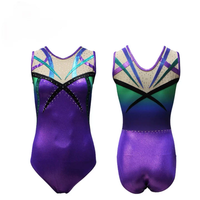 Nouveau justaucorps de gymnastique pour adultes, imprimé, à manches longues, une pièce, en Spandex et Nylon, pour la compétition