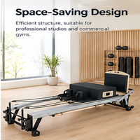 Appareil de Pilates Reformer Commercial pour Entraînement Physique avec Système de Cordes Fluides et Barre de Pieds Réglable pour Studio