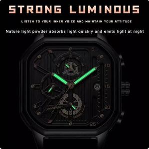 Reloj POEDAGAR 628 de Lujo Casual con 3 Agujas, Reloj de Cuarzo, Cronógrafo, Acero Inoxidable, Resistente al Agua, Luminoso, con Fecha, para Hombre - Product Image 6