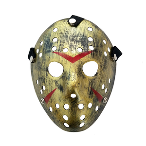 Maschere di <span class=keywords><strong>Jason</strong></span> per Feste in Maschera di Halloween, Maschere Metalliche Gialle Dorate, Maschere da Hockey Spaventose per Cosplay e Forniture per Feste - Product Image 5