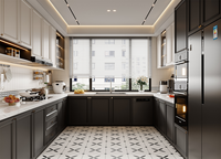 Armoires de cuisine en bois massif sur mesure pour projet d'appartement |   Fournisseur de solutions de mobilier en gros écologiques et résistants à l'eau