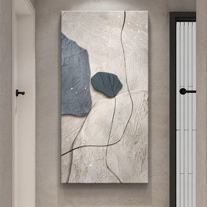 Art mural abstrait minimaliste moderne, impression sur toile huilée, cadre rectangulaire noir, décoration pour entrée, couloir, salon - Product Image 3