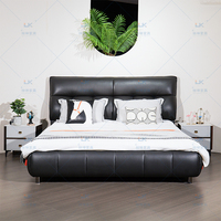 Chambre à coucher principale Lit en cuir 1.8m Double et King Size Deluxe Queen Bed Modern Leather Simple Bedroom Luxury Double Bed