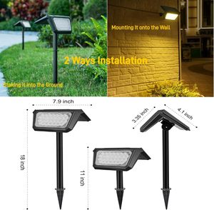 ไฟ LED กลางแจ้งกันน้ำ IP65 ปรับได้ ใช้พลังงานแสงอาทิตย์ ไฟสปอตไลท์สำหรับสวน แบตเตอรี่แบบชาร์จได้ ปรับได้ - Product Image 4