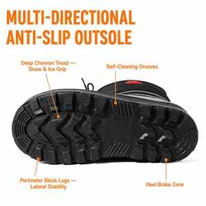 Bottes de neige légères en EVA pour hommes, imperméables, à coque monobloc, tige matelassée, chaudes, en fausse fourrure – Vente en gros directe usine - Product Image 3