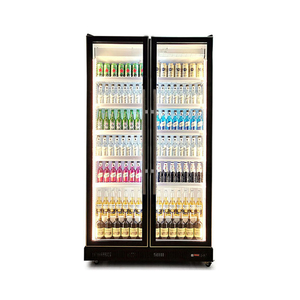 Réfrigérateur commercial vertical d'affichage de réfrigération d'alcool de lumières multiples de <span class=keywords><strong>deux</strong></span> portes en verre LED - Product Image 4