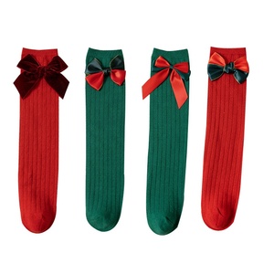 Nouvelles chaussettes <span class=keywords><strong>de</strong></span> Noël pour enfants, chaussettes hautes en coton avec nœud style princesse pour bébés, <span class=keywords><strong>de</strong></span> 6 <span class=keywords><strong>mois</strong></span> à <span class=keywords><strong>15</strong></span> ans, cadeaux <span class=keywords><strong>de</strong></span> Noël - Product Image 5