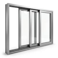 Professionelle Fabrikpreise Hochfeste Aluminium-Schiebeserie Dreischienen-Schiebefenster Doppelt Verglastes Isolierglas