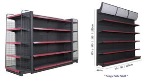 Estantes de tienda de góndola PFT, tienda de comestibles, soporte de exhibición minorista, estante de supermercado, estante de tienda gris oscuro - Product Image 4