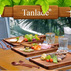 Juego de bandejas de madera con asa para servir frutas, bocadillos, pan, uso en la cocina - Product Image 5
