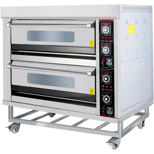 The front of the case is stainless steel toaster commercial pizza oven bakery convection electric baking Two layer four tray
