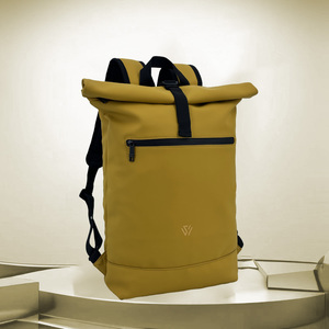 Zainetto Roll Top in pelle sintetica realizzato in fabbrica zaino da viaggio - Product Image 1