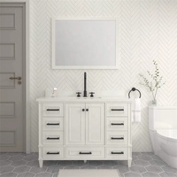 Cavio personnalisé style contemporain blanc durable qualité à la mode armoire de salle de bain prix abordable salle de bain vanité