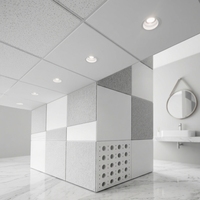 Plaques de plafond acoustiques perforées modernes de haute qualité en laine minérale suspendues pour bureaux, hôpitaux, écoles