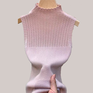 Nuovo Top Estivo da Donna in <span class=keywords><strong>Maglia</strong></span> con Colletto a Bottoni, Elasticizzato, Senza Maniche, Slim-fit, a Righe, Stile Vintage - Product Image 3