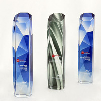 Nouvelle conception, impression couleur intégrale, plaque de récompense en cristal de verre, trophée diamant MH-N702