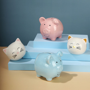 <span class=keywords><strong>Hucha</strong></span> de cerámica con forma de gato 2025, lindo regalo de cumpleaños para niños, caja de ahorro de dinero con diseño de <span class=keywords><strong>gatito</strong></span> - Product Image 3