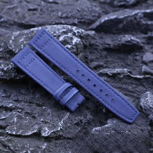 Correa de Reloj con Hebilla Desplegable Verde y Negra, Correa de Reloj de 20 mm, 21 mm, 22 mm, Correa de Reloj de Lona, Cuero, Nailon y Tela - Product Image 3