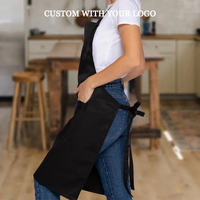 Tabliers de cuisine en gros avec logo personnalisé, tablier de chef réglable à nouer, tablier de cuisine et de nettoyage, demi-veste, smock pour hommes et femmes