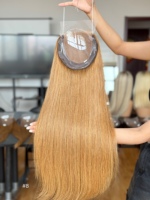 SHY Mini Hair Topper Wig 100% Cheveux Humains Lace Front Nœuds Invisibles Doux Couleur Blonde Direction Naturelle Commande en Gros